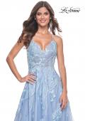 Picture of: Fabulous A-Line Gown Embellished with Sequin Beaded Applique in Cloud Blue, Style: 32032, Detail Picture 3