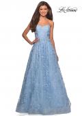Picture of: Strapless A-Line Gown with Floral Embroidery in Cloud Blue, Style: 27746, Detail Picture 4