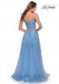 Picture of: Long Two Piece Tulle Gown with Floral Embroidery in Cloud Blue, Style: 28271, Detail Picture 4