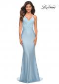 Picture of: Sparkling Pastel Jersey Gown with Open Back in Cloud Blue, Detail Picture 4