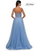 Picture of: Cute A-line Prom Dress with Pearl and Rhinestone Tulle in Cloud Blue, Style: 32644, Detail Picture 4