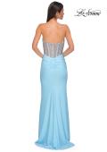 Picture of: Fabulous Prom Dress with Rhinestone Corset Bodice and Simple Skirt in Cloud Blue, Style 32669, Detail Picture 4