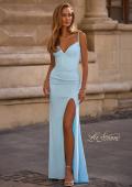Picture of: Prom Dress with Corset Top and Sheer Illusion Back in Cloud Blue, Style 32962, Detail Picture 4