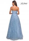 Picture of: Strapless A-Line Gown with Floral Embroidery in Cloud Blue, Style: 27746, Detail Picture 5