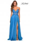 Picture of: A-line Gown with Sheer Floral Embellished Bodice in Cloud Blue, Style: 28543, Detail Picture 5