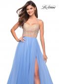 Picture of: Tulle Ball Gown with Jeweled Top and Pockets in Cloud Blue, Style: 30697, Detail Picture 5