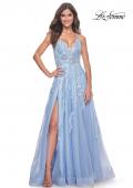 Picture of: Fabulous A-Line Gown Embellished with Sequin Beaded Applique in Cloud Blue, Style: 32032, Detail Picture 5