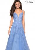 Picture of: Classic Prom Ball Gown with Lace Applique Details in Cloud Blue, Style: 27463, Detail Picture 6