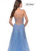 Picture of: A-Line Tulle Prom Dress with Lace Applique Sheer Bodice in Cloud Blue, Style: 31284, Detail Picture 6