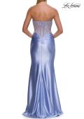 Picture of: Strapless Embellished Corset Gown with Satin Skirt in Cloud Blue, Style: 33639, Detail Picture 6