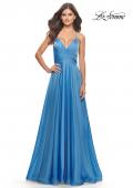 Picture of: Chiffon Prom Dress with Ruched Bodice and Slit in Cloud Blue, Style: 30840, Detail Picture 7
