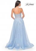Picture of: Gorgeous Lace A-Line Dress with Rhinestone Lace Details in Cloud Blue, Style: 32111, Detail Picture 7