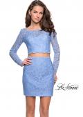 Picture of: Long Sleeve Two Piece Dress with Rhinestone Detail in Cloud Blue, Style: 26767, Main Picture
