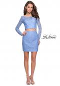Picture of: Long Sleeve Two Piece Dress with Rhinestone Detail in Cloud Blue, Style: 26767, Detail Picture 2