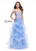 Picture of: Ball Gown with Tulle Skirt and Beaded Lace Bodice in Cloud Blue, Style: 26148, Main Picture