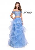 Picture of: Off the Shoulder A-line Gown with Ruffle Tulle Skirt in Cloud Blue, Style: 26169, Main Picture
