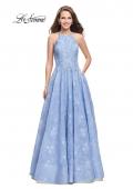 Picture of: High Neck A-line Gown with Beaded Bodice and Pockets in Cloud Blue, Style: 26337, Main Picture
