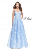 Picture of: Long Strapless Lace Ball Gown with Beading and Pockets in Cloud Blue, Style: 26338, Main Picture
