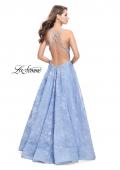 Picture of: High Neck A-line Gown with Beaded Bodice and Pockets in Cloud Blue, Style: 26337, Back Picture