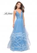 Picture of: Prom Dress with Tulle Skirt and Lace Beaded Bodice in Cloud Blue, Style: 25639, Detail Picture 1