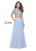 Picture of: Two Piece Dress with Beaded Lace Top and Sheer Back in Cloud Blue, Style: 25401, Detail Picture 3