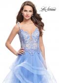 Picture of: Ball Gown with Tulle Skirt and Beaded Lace Bodice in Cloud Blue, Style: 26148, Detail Picture 3
