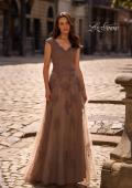 Picture of: Short Sleeve Lace Gown with Cascading Embellishments, Style: 26942, Main Picture
