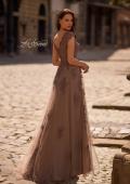 Picture of: Short Sleeve Lace Gown with Cascading Embellishments, Style: 26942, Back Picture