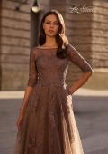 Picture of: Lace and Tulle A-line Gown with Three Quarter Sleeves, Style: 28036, Detail Picture 1