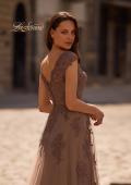 Picture of: Short Sleeve Lace Gown with Cascading Embellishments, Style: 26942, Detail Picture 2