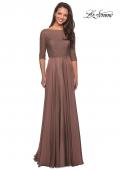 Picture of: Modern gown with beaded bodice and empire waist in Cocoa, Style: 25011, Main Picture