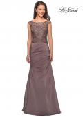 Picture of: Floor Length Jersey Dress with Embellished Bodice in Cocoa, Style: 25396, Main Picture
