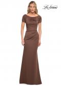 Picture of: Elegant Long Jersey Dress with Short Sleeves in Cocoa, Style: 27067, Main Picture