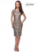 Picture of: Knee Length Lace Dress with Short Sleeves in Cocoa, Style: 27828, Main Picture