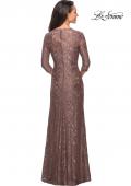 Picture of: Long Lace Gown with Sweetheart Neckline in Cocoa, Style: 26427, Back Picture