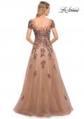 Picture of: Gorgeous Beaded and Tulle A-line Gown in Brown, Style: 30197, Back Picture