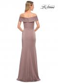 Picture of: Off the Shoulder Fitted Satin Long Gown in Brown, Style: 30397, Back Picture