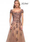 Picture of: Gorgeous Beaded and Tulle A-line Gown in Brown, Style: 30197, Detail Picture 1