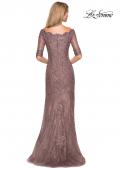 Picture of: Floor Length Lace Dress with Rhinestone Accents in Cocoa, Style: 26943, Detail Picture 2