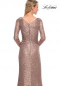 Picture of: Metallic Sequin Dress with Long Sleeves and V Neck in Brown, Style: 30310, Detail Picture 2