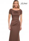 Picture of: Elegant Long Jersey Dress with Short Sleeves in Cocoa, Style: 27067, Detail Picture 3