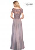 Picture of: Long Chiffon Dress with Lace Bodice and Pockets in Cocoa, Style: 27098, Detail Picture 3