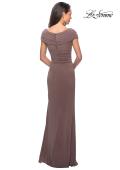 Picture of: Ruched Jersey Long Gown with V Neckline, Style: 26519, Detail Picture 6
