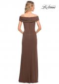 Picture of: Off The Shoulder Jersey Dress with Ruching in Cocoa, Style: 27959, Detail Picture 6
