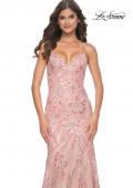 Picture of: Mermaid Sequin and Beaded Embellished Prom Dress in Pastels in Coral, Style: 32333, Detail Picture 3
