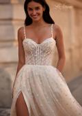 Picture of: Polka Dot Tulle Prom Dress with Sheer Corset Top in Cream , Style 32716, Detail Picture 1