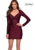 Picture of: Long Sleeve Party Dress with Cut Out Open Back in Dark Berry, Style: 29392, Main Picture