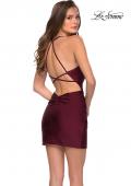 Picture of: Jersey Homecoming Dress with Strappy Open Back in Dark Berry, Style: 29275, Back Picture