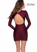 Picture of: Long Sleeve Party Dress with Cut Out Open Back in Dark Berry, Style: 29392, Back Picture