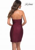 Picture of: Fitted Strapless Dress with Sweetheart Neckline in Dark Berry, Back Picture